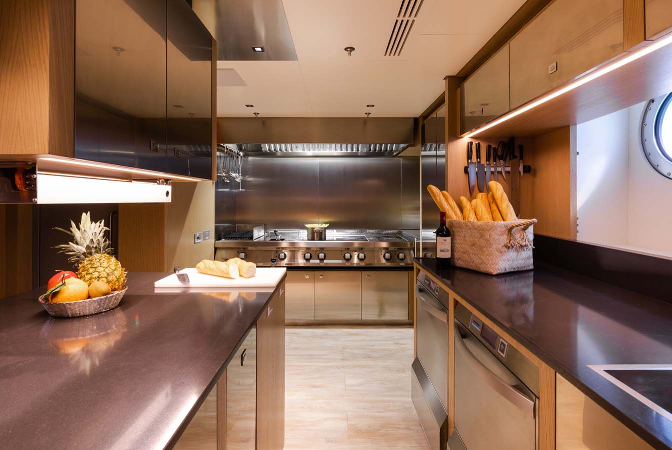 Galley Image Gallery - Galley Below Deck - Ship's Galley On Board Yacht ...